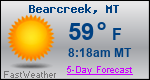 Weather Forecast for Bearcreek, MT