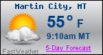 Weather Forecast for Martin City, MT