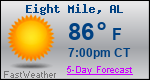 Weather Forecast for Eight Mile, AL