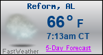 Weather Forecast for Reform, AL
