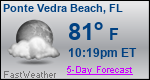 Weather Forecast for Ponte Vedra Beach, FL