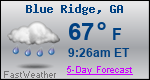 Weather Forecast for Blue Ridge, GA