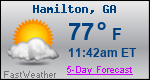 Weather Forecast for Hamilton, GA