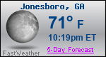 Weather Forecast for Jonesboro, GA