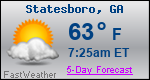 Weather Forecast for Statesboro, GA