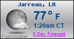Weather Forecast for Jarreau, LA