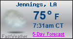 Weather Forecast for Jennings, LA