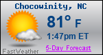 Weather Forecast for Chocowinity, NC