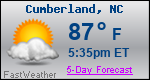 Weather Forecast for Cumberland, NC