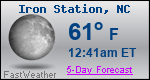 Weather Forecast for Iron Station, NC