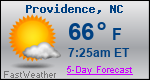 Weather Forecast for Providence, NC