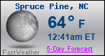 Weather Forecast for Spruce Pine, NC
