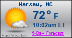 Weather Forecast for Warsaw, NC