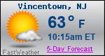 Weather Forecast for Vincentown, NJ