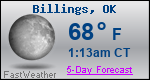 Weather Forecast for Billings, OK