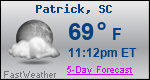 Weather Forecast for Patrick, SC