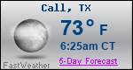Weather Forecast for Call, TX