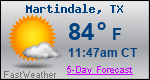 Weather Forecast for Martindale, TX