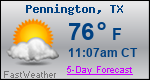 Weather Forecast for Pennington, TX