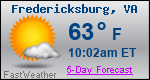 Weather Forecast for Fredericksburg, VA