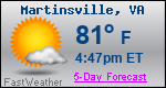 Weather Forecast for Martinsville, VA