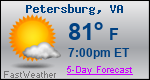 Weather Forecast for Petersburg, VA