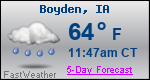 Weather Forecast for Boyden, IA