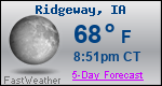 Weather Forecast for Ridgeway, IA