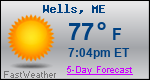 Weather Forecast for Wells, ME