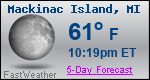 Weather Forecast for Mackinac Island, MI