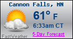 Weather Forecast for Cannon Falls, MN