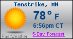 Weather Forecast for Tenstrike, MN