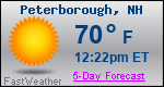 Weather Forecast for Peterborough, NH