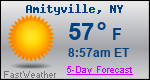 Weather Forecast for Amityville, NY