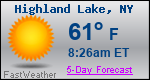 Weather Forecast for Highland Lake, NY