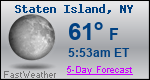 Weather Forecast for Staten Island, NY