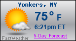Weather Forecast for Yonkers, NY