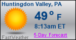 Weather Forecast for Huntingdon Valley, PA