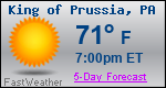 Weather Forecast for King of Prussia, PA