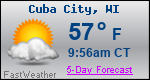 Weather Forecast for Cuba City, WI
