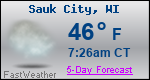 Weather Forecast for Sauk City, WI
