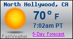 Weather Forecast for North Hollywood, CA