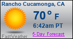 Weather Forecast for Rancho Cucamonga, CA