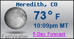 Weather Forecast for Meredith, CO