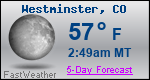 Weather Forecast for Westminster, CO