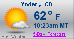 Weather Forecast for Yoder, CO