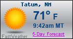 Weather Forecast for Tatum, NM