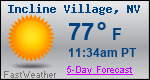 Weather Forecast for Incline Village, NV