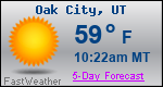 Weather Forecast for Oak City, UT