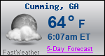Weather Forecast for Cumming, GA